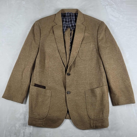 Q by Flynt Blazer Men's‎ 46R Brown Bateman Wool Blend Double Vented 2 Button